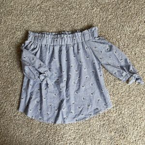 Love Notes Striped Ruffle Dandelion Top - M